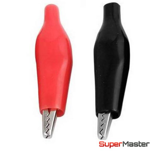 Роз'єм крокодил червоний+чорний 44мм